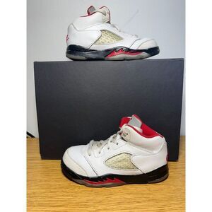 Nike Air Jordan 5 Retro TD 'Fire Red' 2020 Little Kids Size 9C